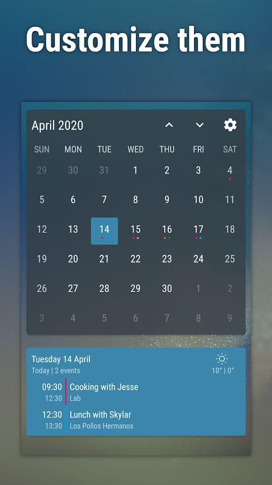 Event Flow Calendar Widget Mod